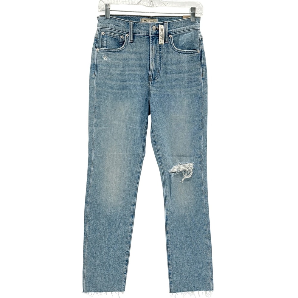 Madewell Jeans The Perfect Vintage Women 25 Light Blue Distressed High Rise New